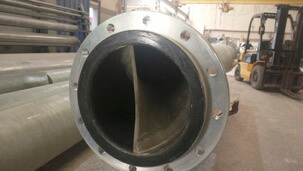 Fabricación Mezclador estático tipo KM9 en PRFV diám. 12” largo 4000mm